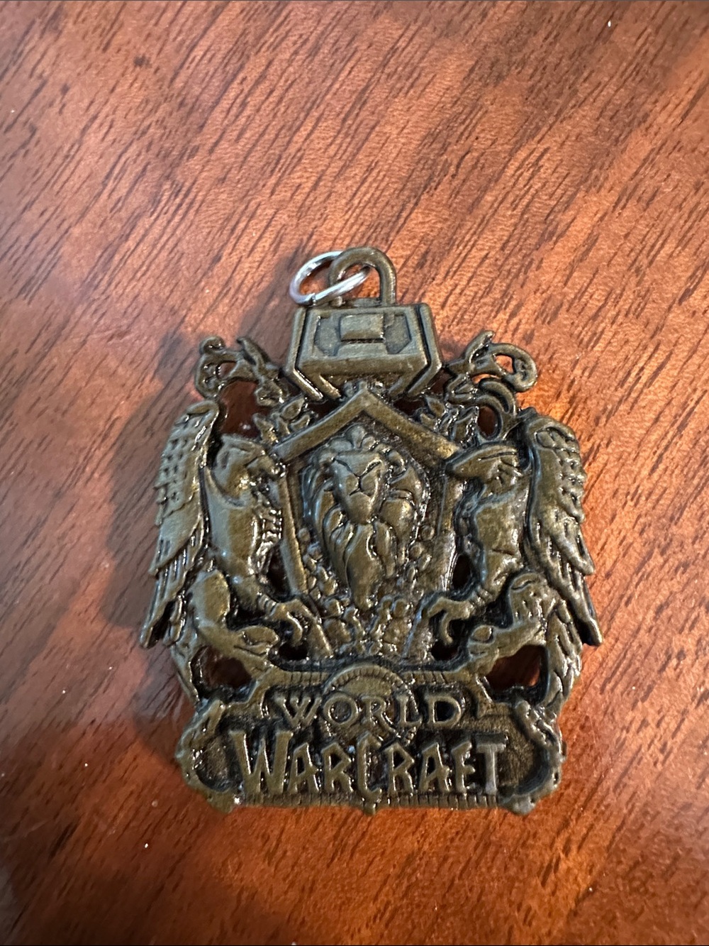 World of Warcraft‎ Metal Crest Antique Brass Pendant